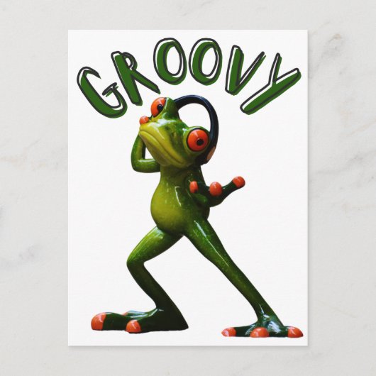 Groovy Grüner Frosch Postkarte (Vorderseite)