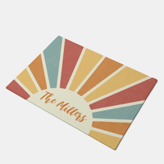 Groovy Grunge Retro-Design Fußmatte (Schrägansicht)