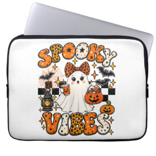 Groovy Gruselige Stimmung Süßer Geist Halloween Laptopschutzhülle