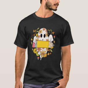 Groovy Gruseliger Lehrer Gespenst Retro Floral Leh T-Shirt