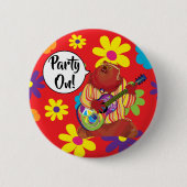 Groovy Guitar Bear Button (Vorderseite)