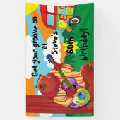 Groovy Guitar Bear Personalize Banner (Vertikal)