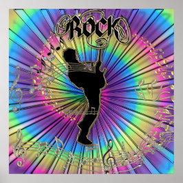 Groovy Guitar in Krawatte Dye Dream Music Poster