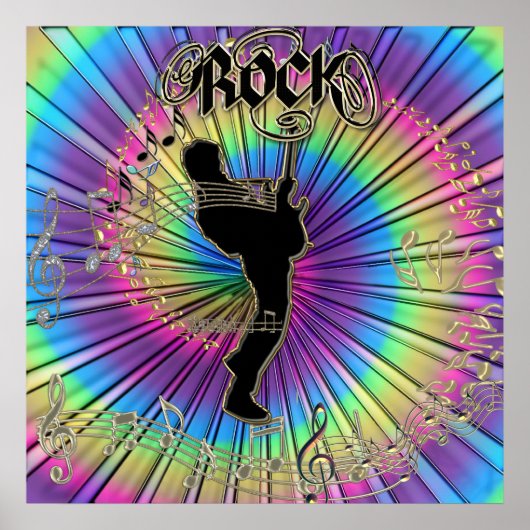 Groovy Guitar in Krawatte Dye Dream Music Poster (Vorne)