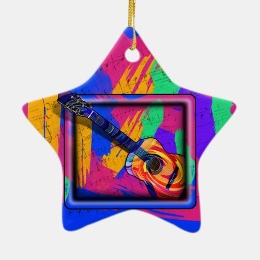 GROOVY GUITAR KERAMIK ORNAMENT (Hinten)