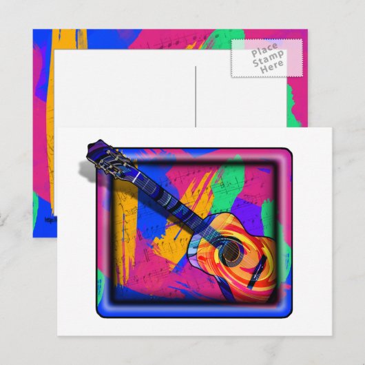 GROOVY GUITAR POSTKARTE (Vorne/Hinten)