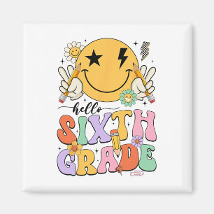 Groovy Hallo 6. Klasse erster Schultag Jungen Gi Magnet