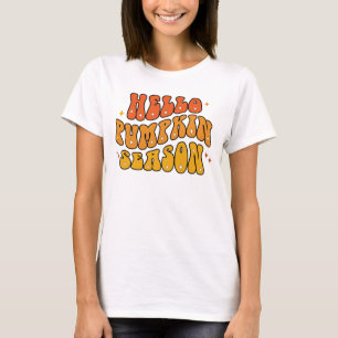 Groovy Hallo Kürbiss-Saison Retro-Herbst-Glanz T-Shirt