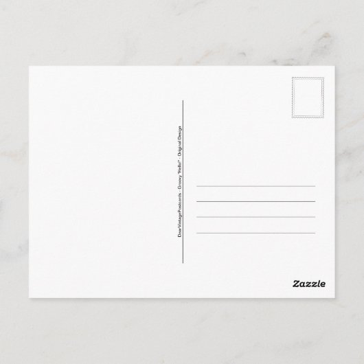 Groovy "Hallo!" Original-Postkartendesign Postkarte (Rückseite)