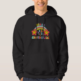 Groovy Hallo Zweite Klasse Vibes Retro Lehrer Rück Hoodie