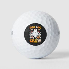 Groovy Halloween Boo Crew Nurse Ghost Golfball