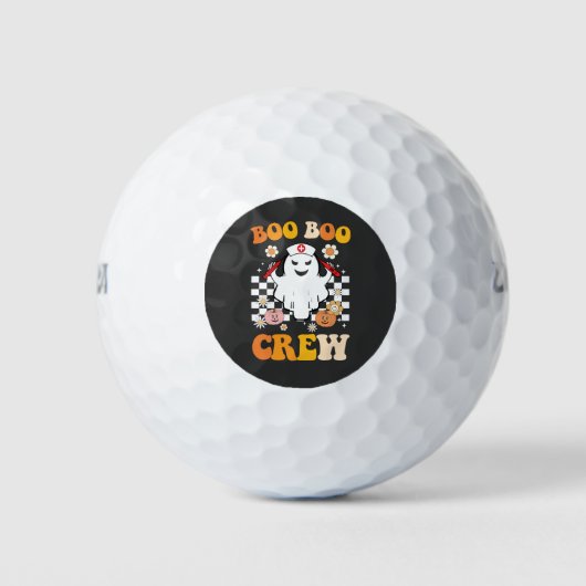 Groovy Halloween Boo Crew Nurse Ghost Golfball (Vorderseite)