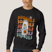 Groovy Halloween Booooks Ghost Hippie Boo Reading  Sweatshirt (Vorderseite)