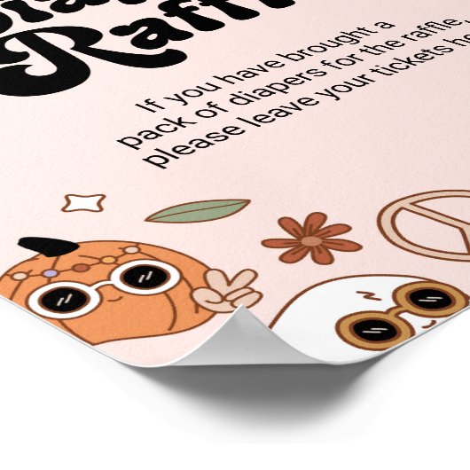 Groovy Halloween Ghost Baby Duwer Windelwanne Poster (Ecke)