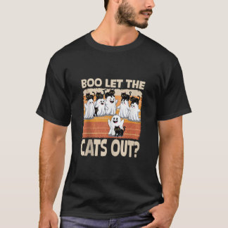 Groovy Halloween Ghost Cats Boo Ließ die Katzen Ou T-Shirt