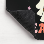 Groovy Halloween Ghost Holding Pumpkin Spooky Seas Mousepad (Ecke)