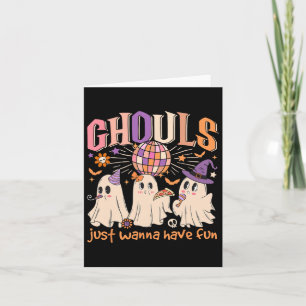 Groovy Halloween Ghouls Just Wanna haben Spaß Danc Karte
