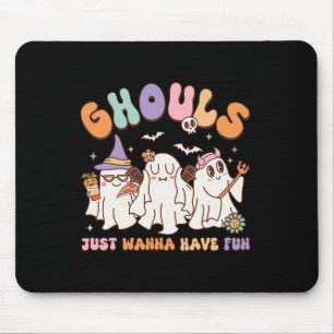 Groovy Halloween Ghouls Just Wanna haben Spaß Danc Mousepad