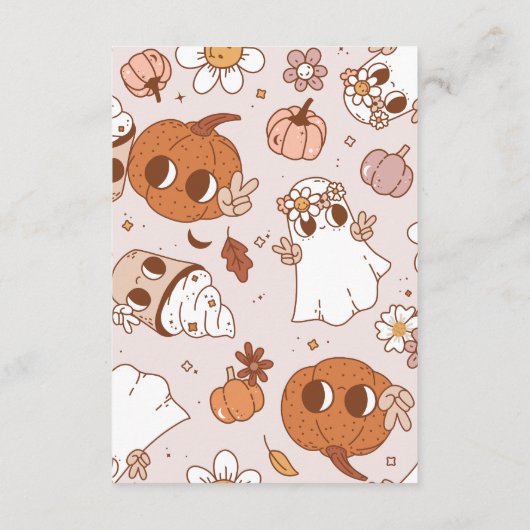 Groovy Halloween Little Boo Baby Raffle Diapper Begleitkarte (Rückseite)