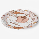 Groovy Halloween Little Boo Baby Shower Pappteller (Schrägansicht)