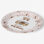 Groovy Halloween Little Boo Baby Shower Pappteller (Schrägansicht)