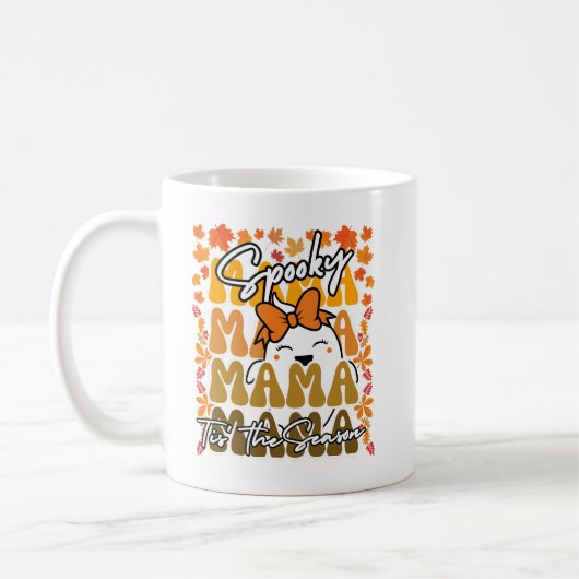 Groovy Halloween Mama fallen niedlicher Geist lust Kaffeetasse (Links)