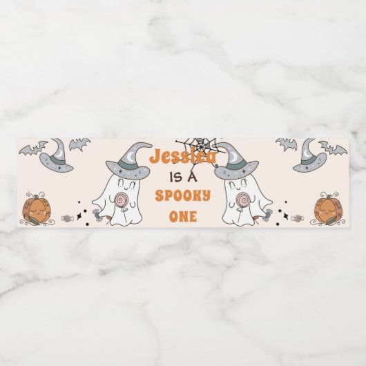 Groovy Halloween Niedlich Spooky Geburtstagsparty Wasserflaschenetikett (Einzelnes Label)