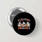 Groovy Halloween Read more Books Floral Ghost Boo Button (Vorne & Hinten)