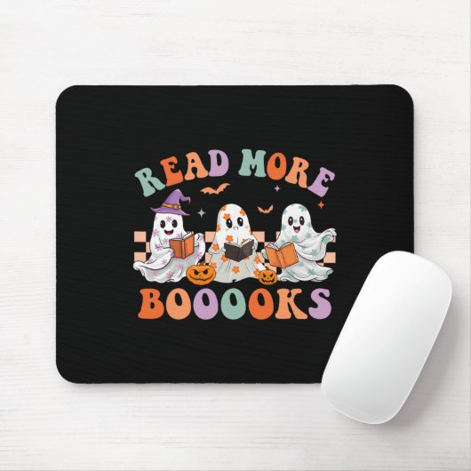Groovy Halloween Read more Books Floral Ghost Boo Mousepad (Mit Mouse)