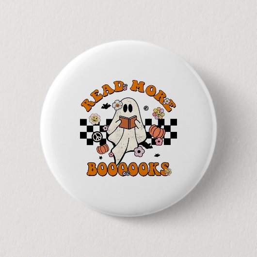 Groovy Halloween Read more Books Niedlich Boo Read Button (Vorderseite)