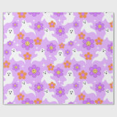 Groovy Halloween Retro Spooky Design Geschenkpapier (Flach)