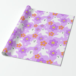 Groovy Halloween Retro Spooky Design Geschenkpapier