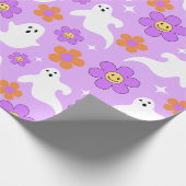 Groovy Halloween Retro Spooky Design Geschenkpapier (Ecke)