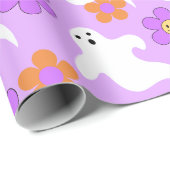 Groovy Halloween Retro Spooky Design Geschenkpapier (Rolleneckpunkt)