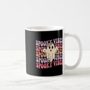 Groovy Halloween Spooky Vibes Retro Floral Ghost C Kaffeetasse
