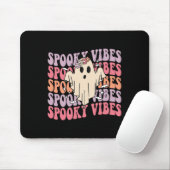 Groovy Halloween Spooky Vibes Retro Floral Ghost C Mousepad (Mit Mouse)