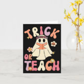 Groovy Halloween Trick oder lehren Retro Blumengho Karte (Gelbe Blume)