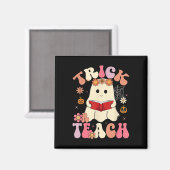 Groovy Halloween Trick oder lehren Retro Blumengho Magnet (Vorderseite/Rückseite)