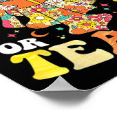 Groovy Halloween Trick oder lehren Retro Blumengho Poster (Ecke)
