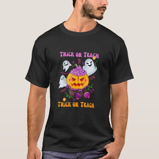 Groovy Halloween Trick oder Teach Boo Ghost Pre-K T-Shirt (Vorderseite)
