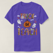 Groovy Halloween Trick oder Teach Erntedank T-Shirt (Design vorne)