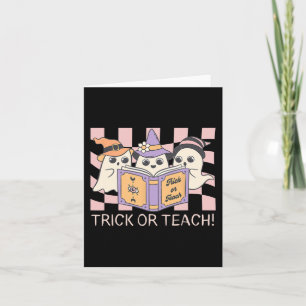 Groovy Halloween Trick oder Teach Retro Ghost Teac Karte