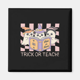 Groovy Halloween Trick oder Teach Retro Ghost Teac Magnet