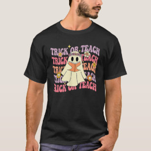 Groovy Halloween Trick or Teach Boo Geist Pre-K Le T-Shirt