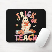 Groovy Halloween Trick or Teach Retro Floral Ghost Mousepad (Mit Mouse)