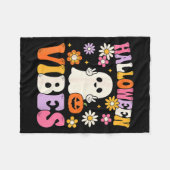 Groovy Halloween Vibes Costume Ghost Pumpkin Fleecedecke (Vorderseite (Horizontal))
