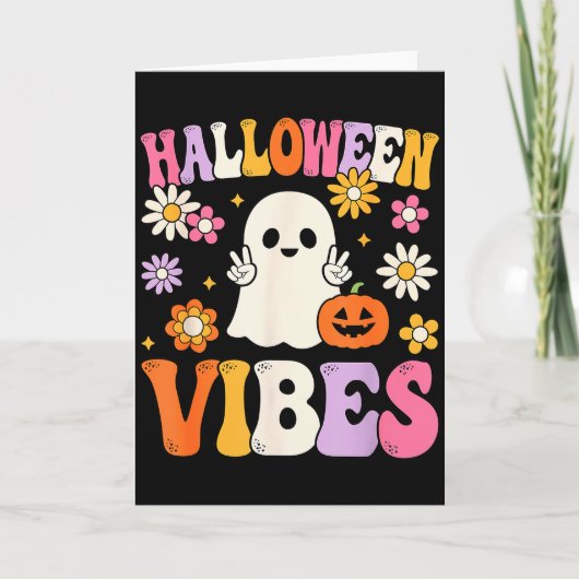 Groovy Halloween Vibes Costume Ghost Pumpkin Karte (Vorderseite)