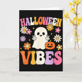 Groovy Halloween Vibes Costume Ghost Pumpkin Karte (Gelbe Blume)