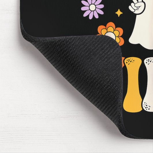 Groovy Halloween Vibes Costume Ghost Pumpkin  Mousepad (Ecke)