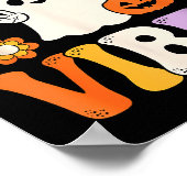 Groovy Halloween Vibes Costume Ghost Pumpkin  Poster (Ecke)